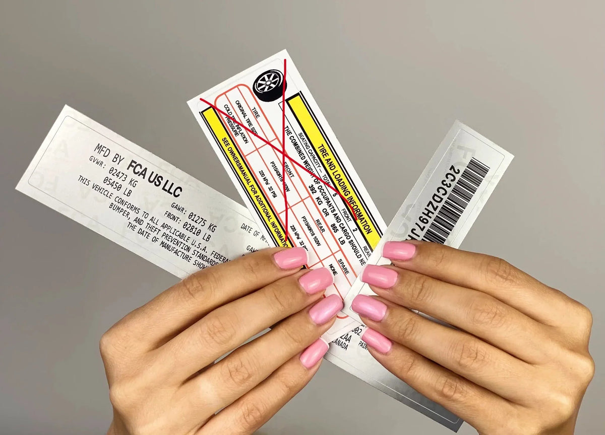 VIN Number For Door jamb & Windshield Plates Stickers Set of 2 Label