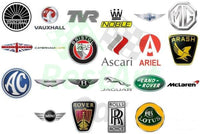 List of BRITISH Car BRANDS Symbols Logos Decal Set
