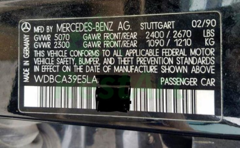 VIN code Sticker Label Plate For Mercedes-Benz All Models –