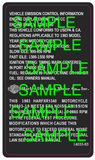 VIN Tag Frame Plus Emission Plate Sticker Label Set of 2 NOS For HARLEY-DAVIDSON Motorcycles All Models