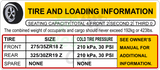 Tire & Load Safety Sticker Label for Mercedes-Benz