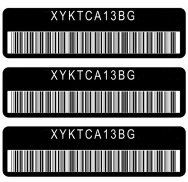 Anti-Theft 1 Set of 3 pcs VIN# Number Code Sticker Label For PORSCHE All Models