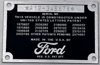 VIN# Number Code Metal Platel for Ford F-1 1948 1949 1950 1951 1952