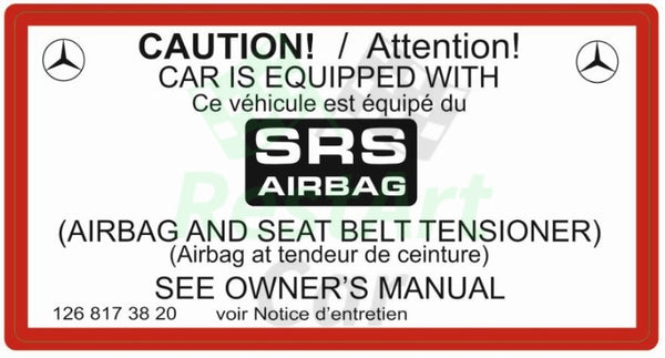 CAUTION car is equipped with SRS AIRBAG Sticker - Sticker