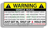 FOR FUN STICKER 2pcs. 13cm x 7.3cm Vehicle Safety Warning 