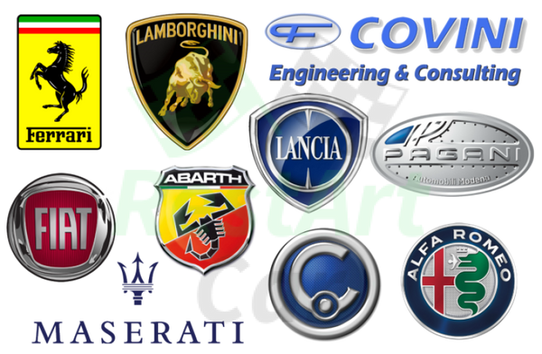 List of ITALIAN Car BRANDS Symbols Logos Decal Set
