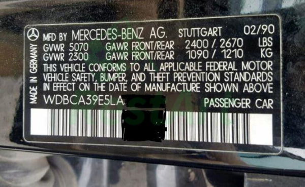 VIN code Sticker For Mercedes-Benz All Models - Decal Set