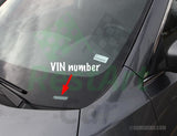 Windshield Windscreen VIN# label sticker VIN code For 